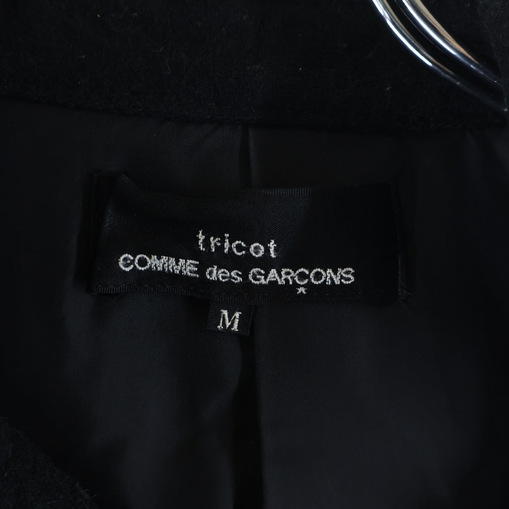 tricot COMME des GARCONS(トリコ コム デ ギャルソン) 07AW AD2007 シワ加工 ウール混 Pコート レディース ブラック TT-C001