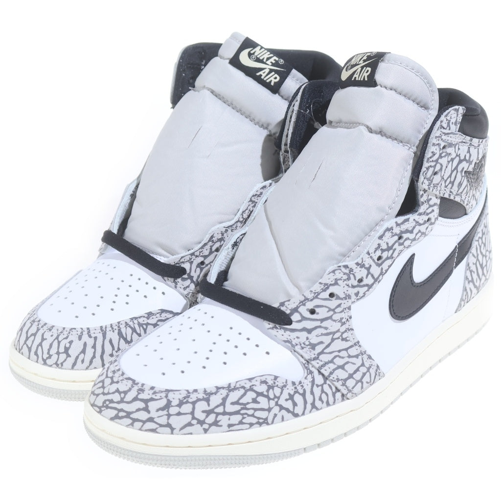 NIKE(ナイキ) AIR JORDAN 1 HIGH OG WHITE CEMENT エアジョーダン1 ホワイトセメント ハイカットスニーカー ホワイト/ブラック US9.5/27.5cm DZ5485-052