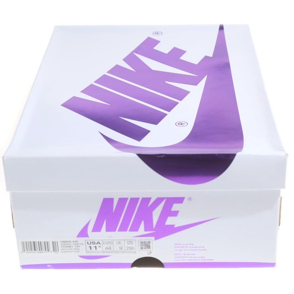 NIKE(ナイキ) WMNS AIR JORDAN 1 HIGH OG COURT PURPLE エアジョーダン 1 コートパープル ハイカットスニーカー ホワイト/パープル US11.5/28.5cm CD0461-151