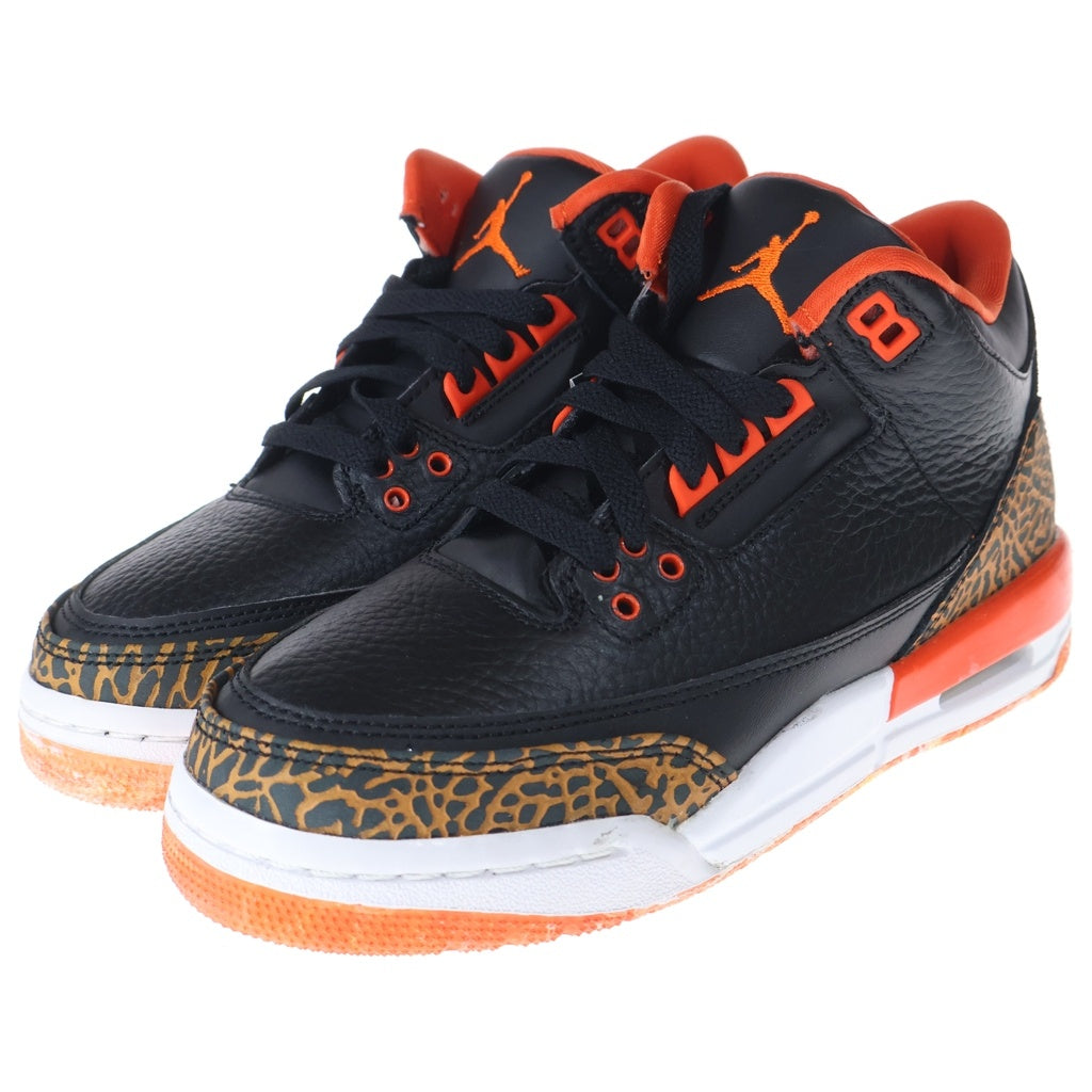 NIKE(ナイキ) GS AIR JORDAN 3 RETRO KUMQUAT エアジョーダン 3 レトロ カムクワット ローカットスニーカー レディース ブラック/オレンジ US6Y/24cm 441140-088