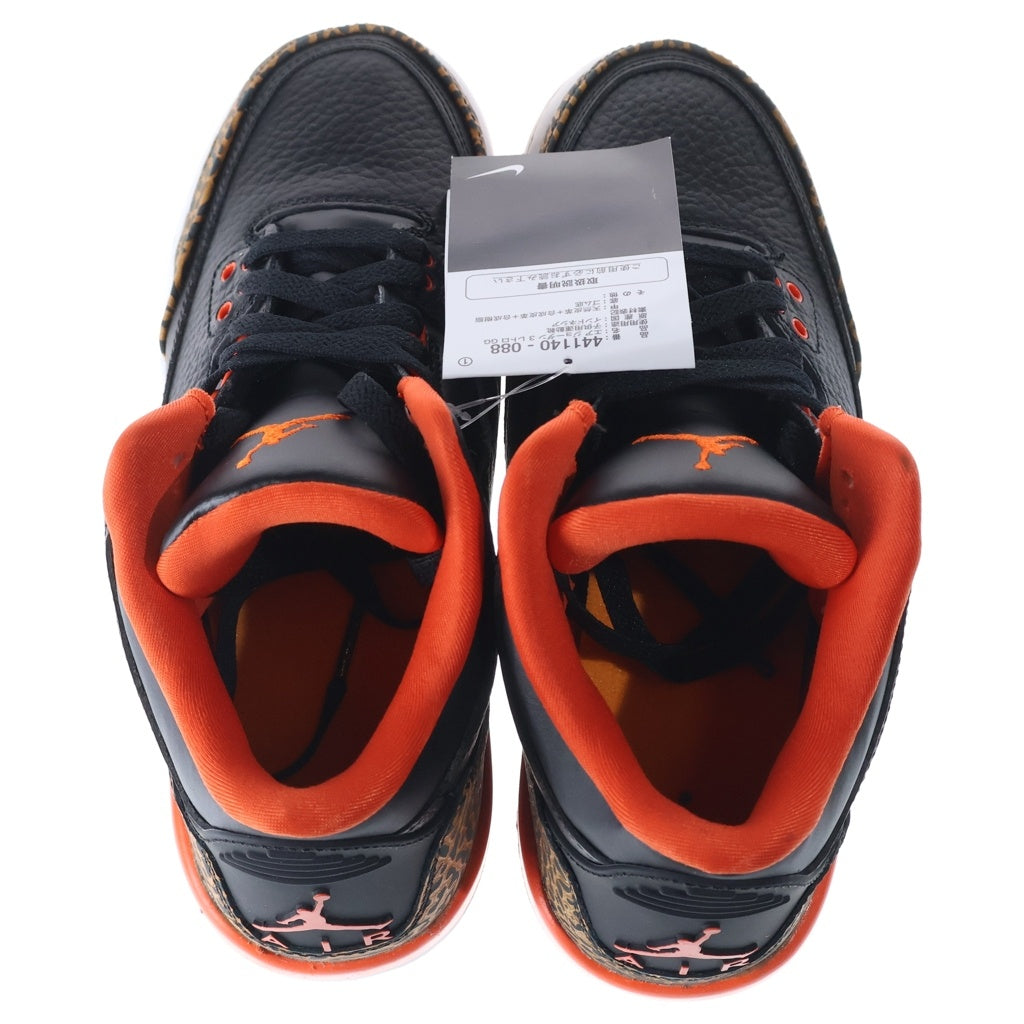 NIKE(ナイキ) GS AIR JORDAN 3 RETRO KUMQUAT エアジョーダン 3 レトロ カムクワット ローカットスニーカー レディース ブラック/オレンジ US6Y/24cm 441140-088