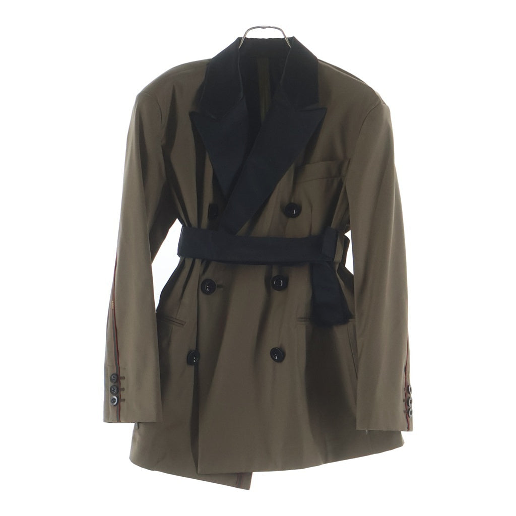 Sacai(サカイ) 23SS LOROPIANA SUITING JACKET ロロピアーナ スーチング アジャスター付き テーラードジャケット ブラウン 23-06520 レディース