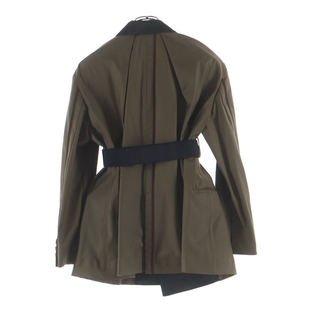Sacai(サカイ) 23SS LOROPIANA SUITING JACKET ロロピアーナ スーチング アジャスター付き テーラードジャケット ブラウン 23-06520 レディース