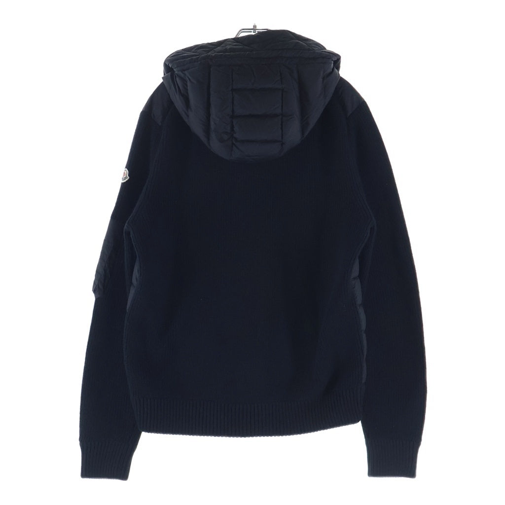 MONCLER(モンクレール) 21AW CARDIGAN TRICOT 袖ニット切り替え フーデッドダウンジャケット ブラック G20919B50800