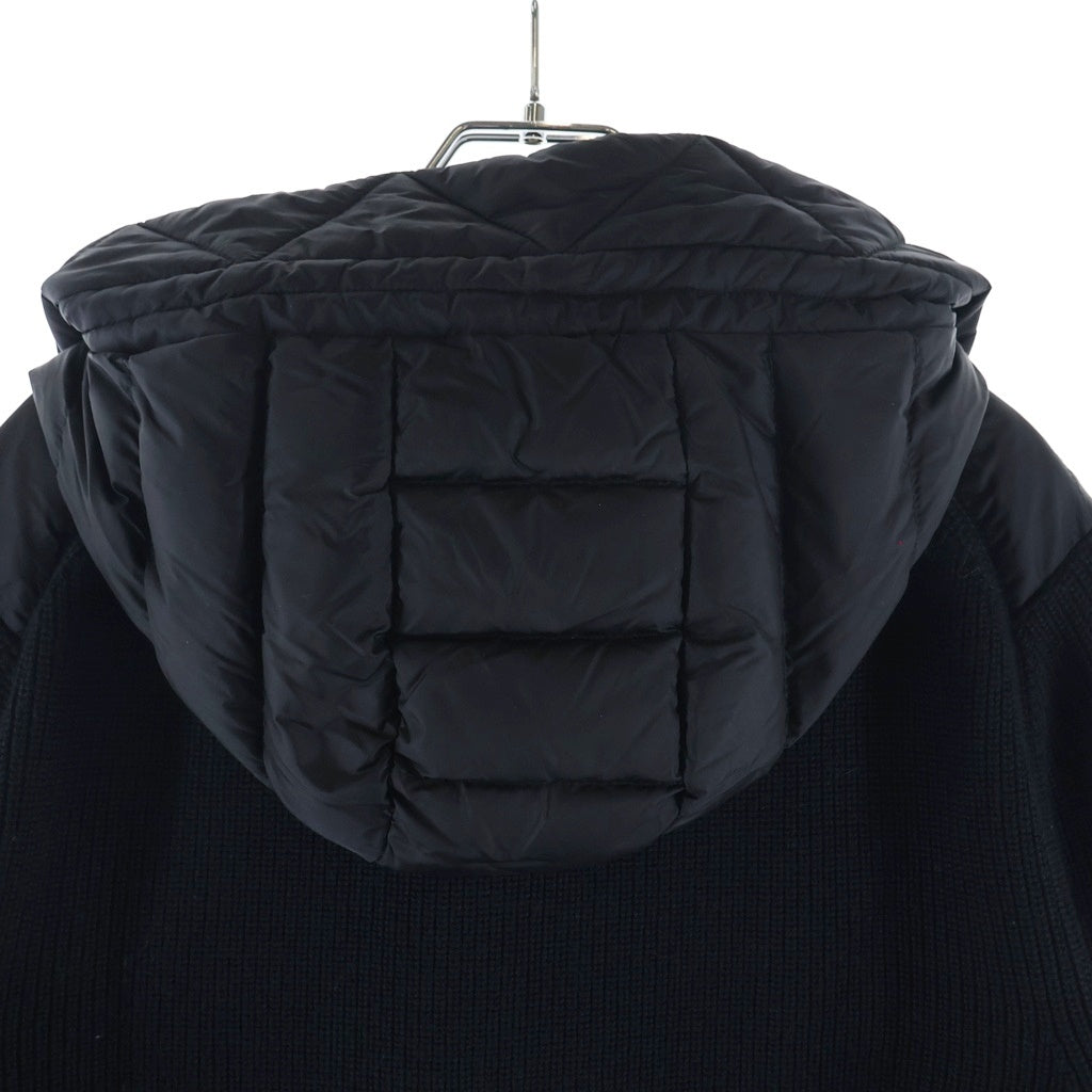 MONCLER(モンクレール) 21AW CARDIGAN TRICOT 袖ニット切り替え フーデッドダウンジャケット ブラック G20919B50800