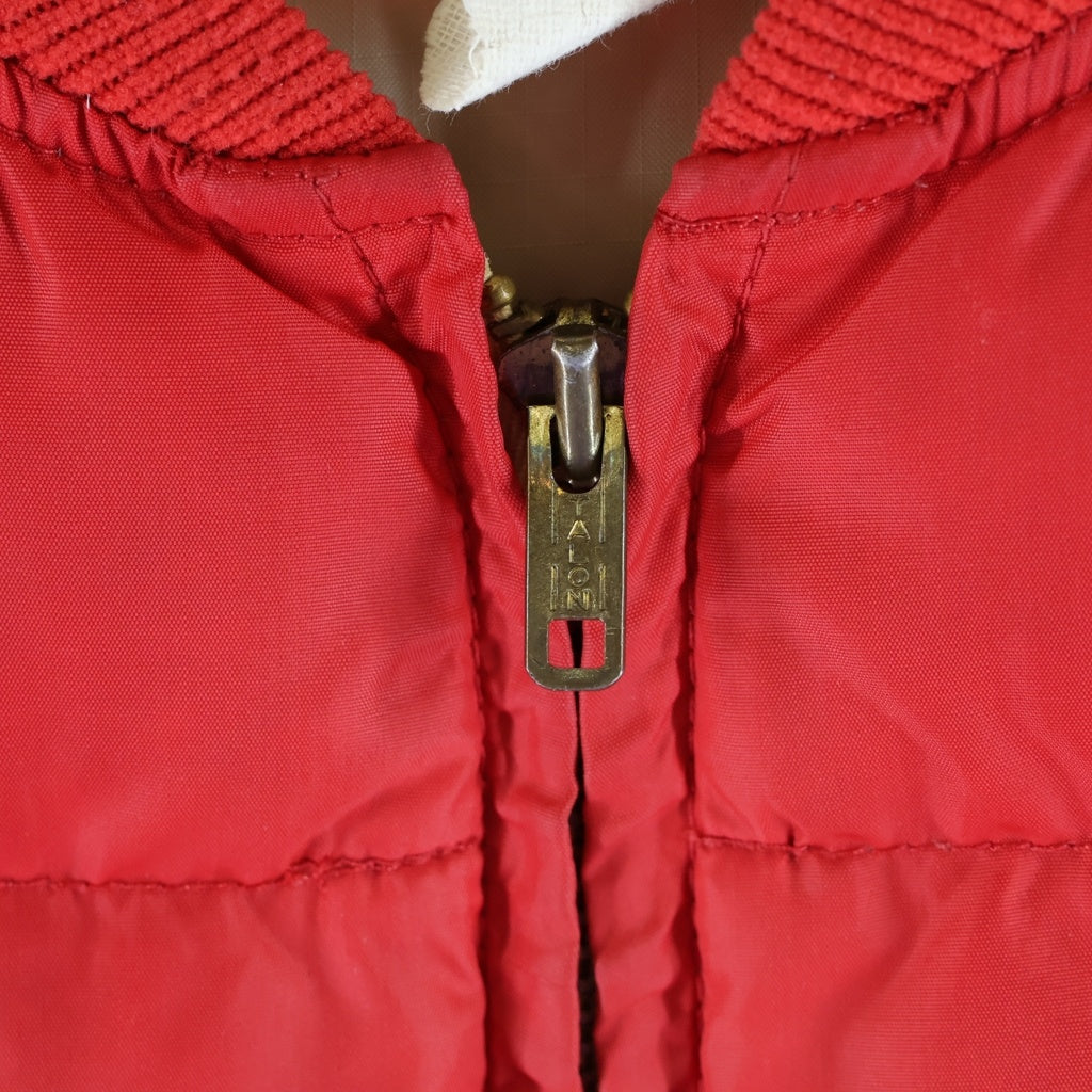 Eddie Bauer(エディバウワー) 60S VINTAGE 日の出タグ ナイロン ヴィンテージ ダウンベスト ジャケット レッド