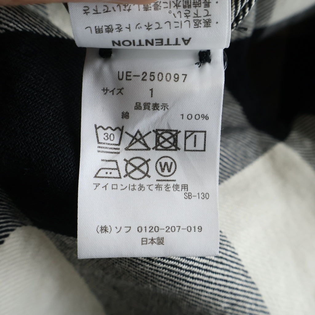UNIFORM EXPERIMENT(ユニフォームエクスペリメント) 25SS YUNI YOSHIDA MUD DOLL SHIRT ユニヨシダ マッドドール チェック 長袖シャツ グレー UE-250097