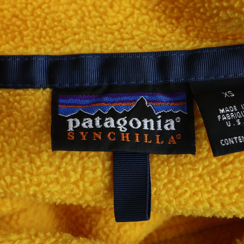 PATAGONIA(パタゴニア) 90S VINTAGE SYNCHILLA ヴィンテージ シンチラ USA製 ハーフスナップ フリースジャケット イエロー 10464