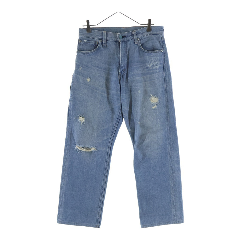 Levi's Fenom(リーバイス フェノム) ×FRAGMENT DESIGN TURQUOISE PACKAGE LIGHT ROCK USED フラグメントデザイン ターコイズ パッケージ ライト ロック ユーズド ダメージデニムパンツ FM505-0050