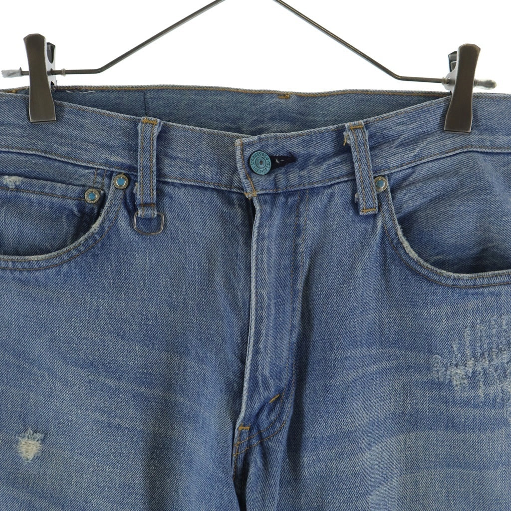 Levi's Fenom(リーバイス フェノム) ×FRAGMENT DESIGN TURQUOISE PACKAGE LIGHT ROCK USED フラグメントデザイン ターコイズ パッケージ ライト ロック ユーズド ダメージデニムパンツ FM505-0050