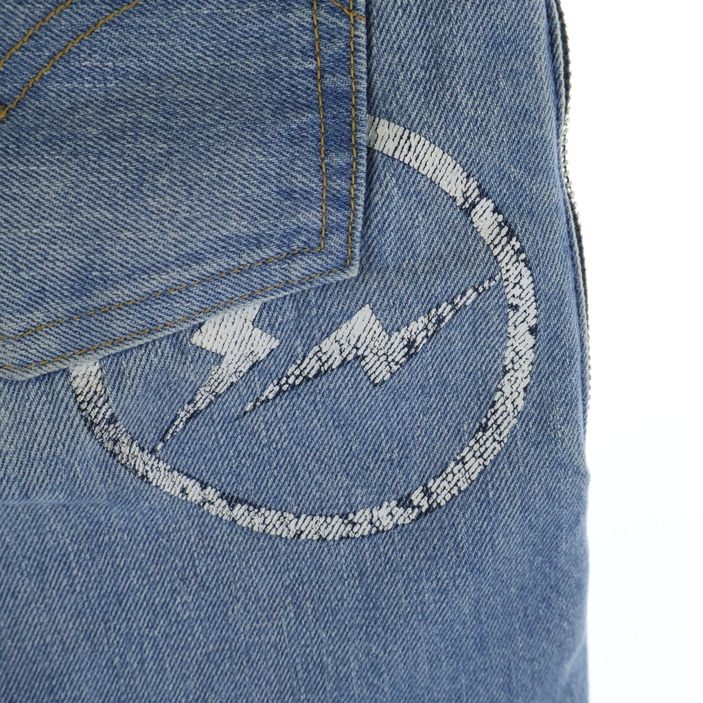 Levi's Fenom(リーバイス フェノム) ×FRAGMENT DESIGN TURQUOISE PACKAGE LIGHT ROCK USED フラグメントデザイン ターコイズ パッケージ ライト ロック ユーズド ダメージデニムパンツ FM505-0050