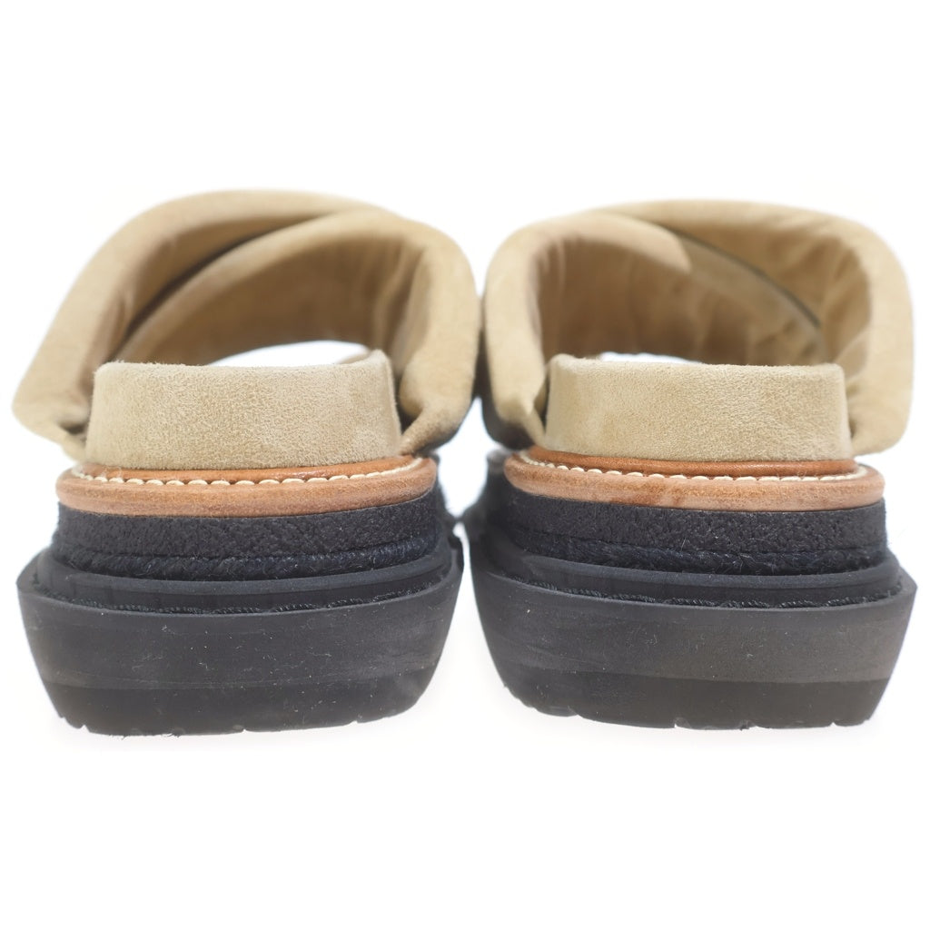 Sacai(サカイ) MULTIPLE SOLE SANDLES マルチソール スウェード クロスストラップ 厚底サンダル ベージュ 23-03069M
