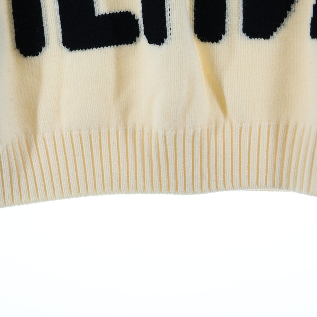 FENDI(フェンディ) 20AW ビッグロゴ クルーネックプルオーバー ニットセーター ホワイト FZY111 ADU6
