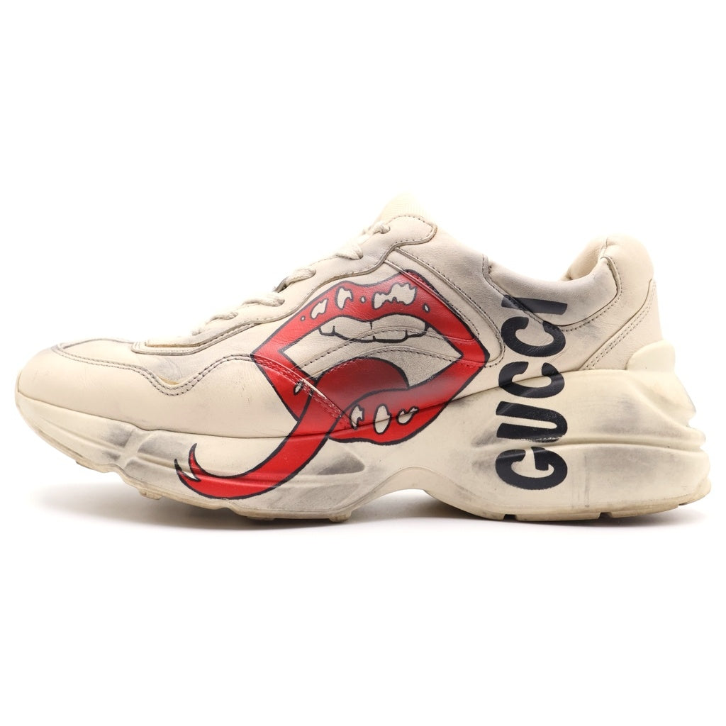 GUCCI(グッチ) Rhyton Mouth / Lip Print raitonn ライトン マウスプリント レザーローカットスニーカー ホワイト 552089