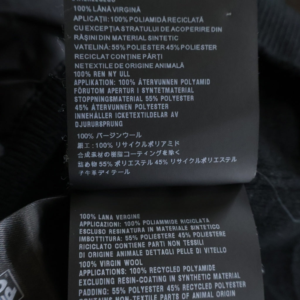 PRADA(プラダ) トライアングルロゴ ニット切替 ジップアップ ナイロンジャケット ブラック UMG116