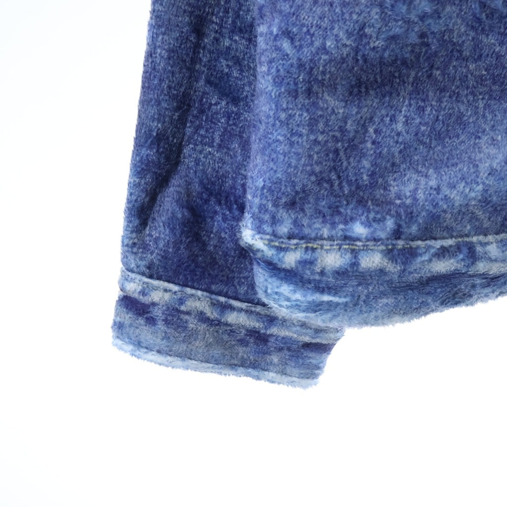 TALKING ABOUT THE ABSTRACTION(トーキング アバウト ザ アブストラクション) 25AW DENIM PRINT FUR JKT デニムプリント ファー ジップアップジャケット インディゴ 2526AW-J-001