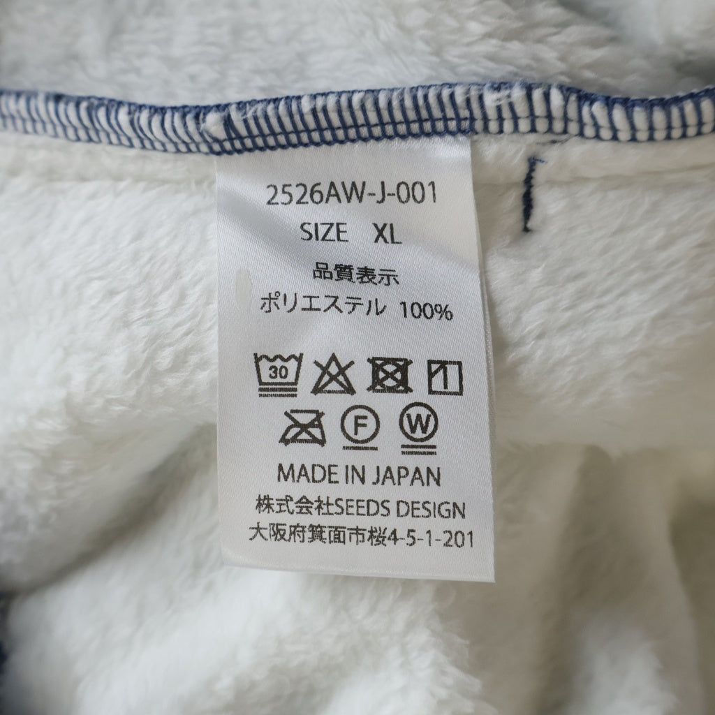 TALKING ABOUT THE ABSTRACTION(トーキング アバウト ザ アブストラクション) 25AW DENIM PRINT FUR JKT デニムプリント ファー ジップアップジャケット インディゴ 2526AW-J-001