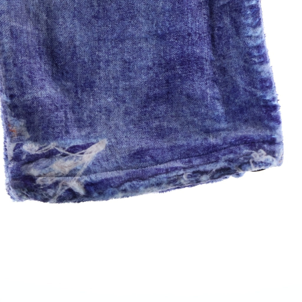 TALKING ABOUT THE ABSTRACTION(トーキング アバウト ザ アブストラクション) 25AW FLEECE DENIM PRINT WIDE PANTS フリースデニムプリント イージーワイドパンツ インディゴ 2526AW-PT-005