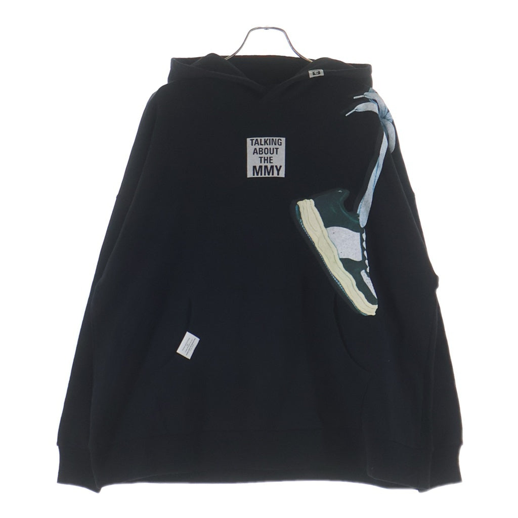 TALKING ABOUT THE ABSTRACTION(トーキング アバウト ザ アブストラクション) 25SS ×メゾンミハラヤスヒロ ハングオンショルダー プルオーバーパーカー フーディー ブラック NPT-MMYP-002