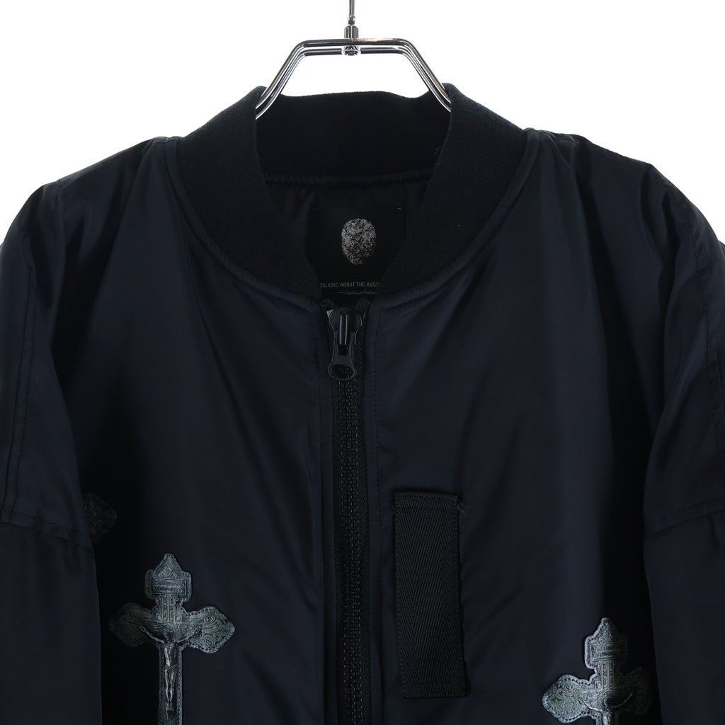 TALKING ABOUT THE ABSTRACTION(トーキング アバウト ザ アブストラクション) 25AW 3D CROSS PW MA-1 3Dクロス パファー ボンバージャケット ブラック 2526AW-J-005