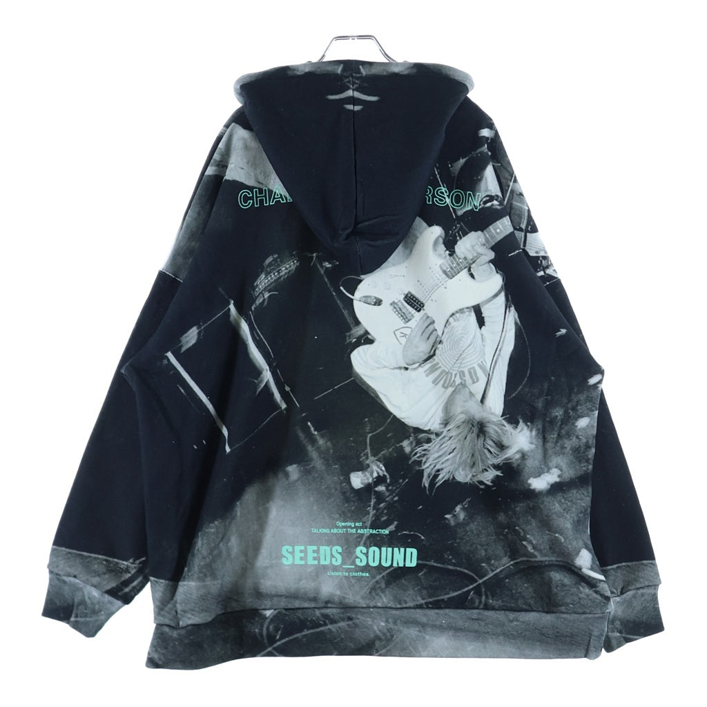 TALKING ABOUT THE ABSTRACTION(トーキング アバウト ザ アブストラクション) CHALLES PHOTO PARKA チャールズピーターソンフォトプリント プルオーバーフーディー パーカー ブラック SS-PPK-001A