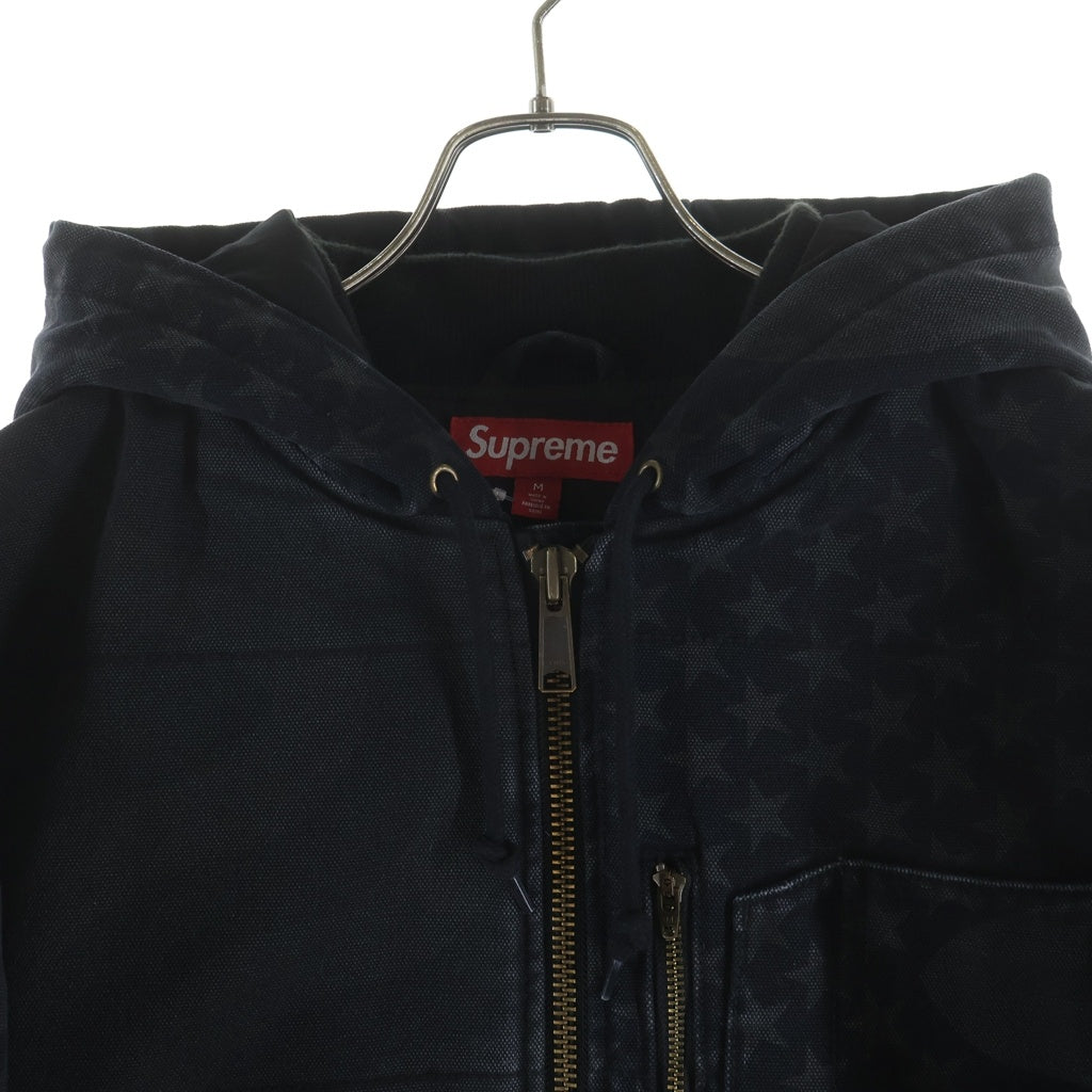 SUPREME(シュプリーム) 26SS Flag Quilted Hooded Work Jacket フラッグ キルテッド フーデッド ワークジャケット ブラック