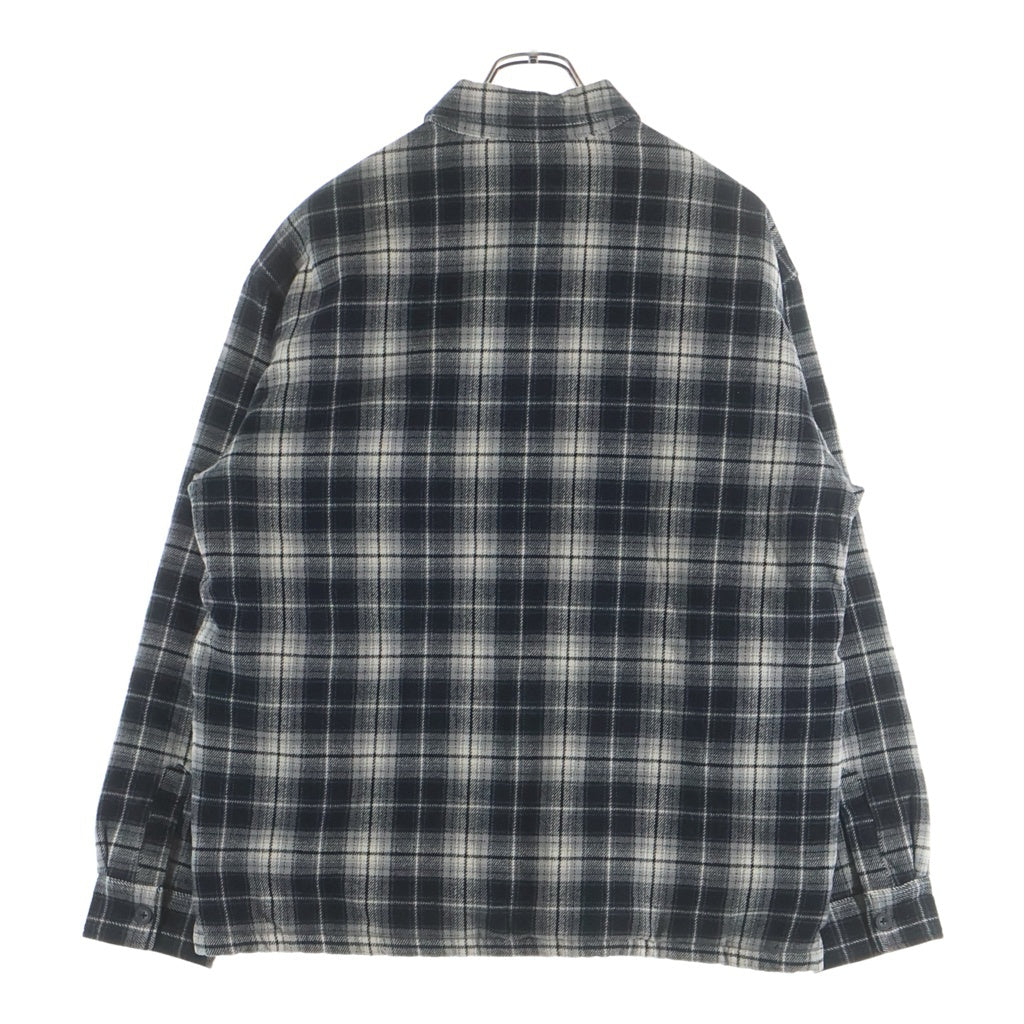 SUPREME(シュプリーム) 25AW Thermal Lined Zip Up Flannel Shirt サーマル フランネル ジップアップ フランネル チェックシャツジャケット ブラック/ホワイト