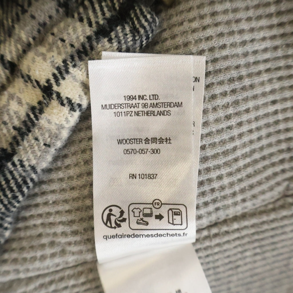 SUPREME(シュプリーム) 25AW Thermal Lined Zip Up Flannel Shirt サーマル フランネル ジップアップ フランネル チェックシャツジャケット ブラック/ホワイト