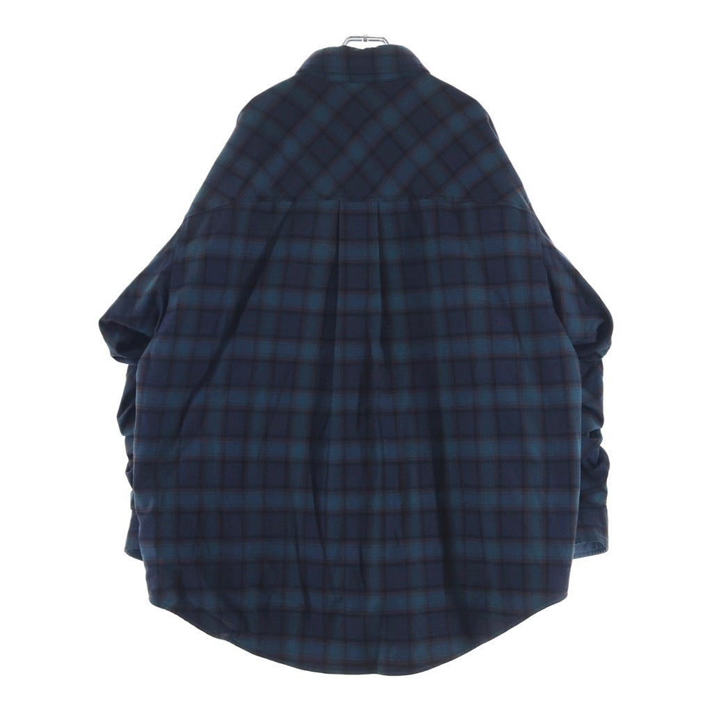 FACETASM(ファセッタズム) 21AW SUPER BIG CHECK SHIRT スーパービッグ チェックシャツ パデッドジャケット ブルー CSW-SH-U01