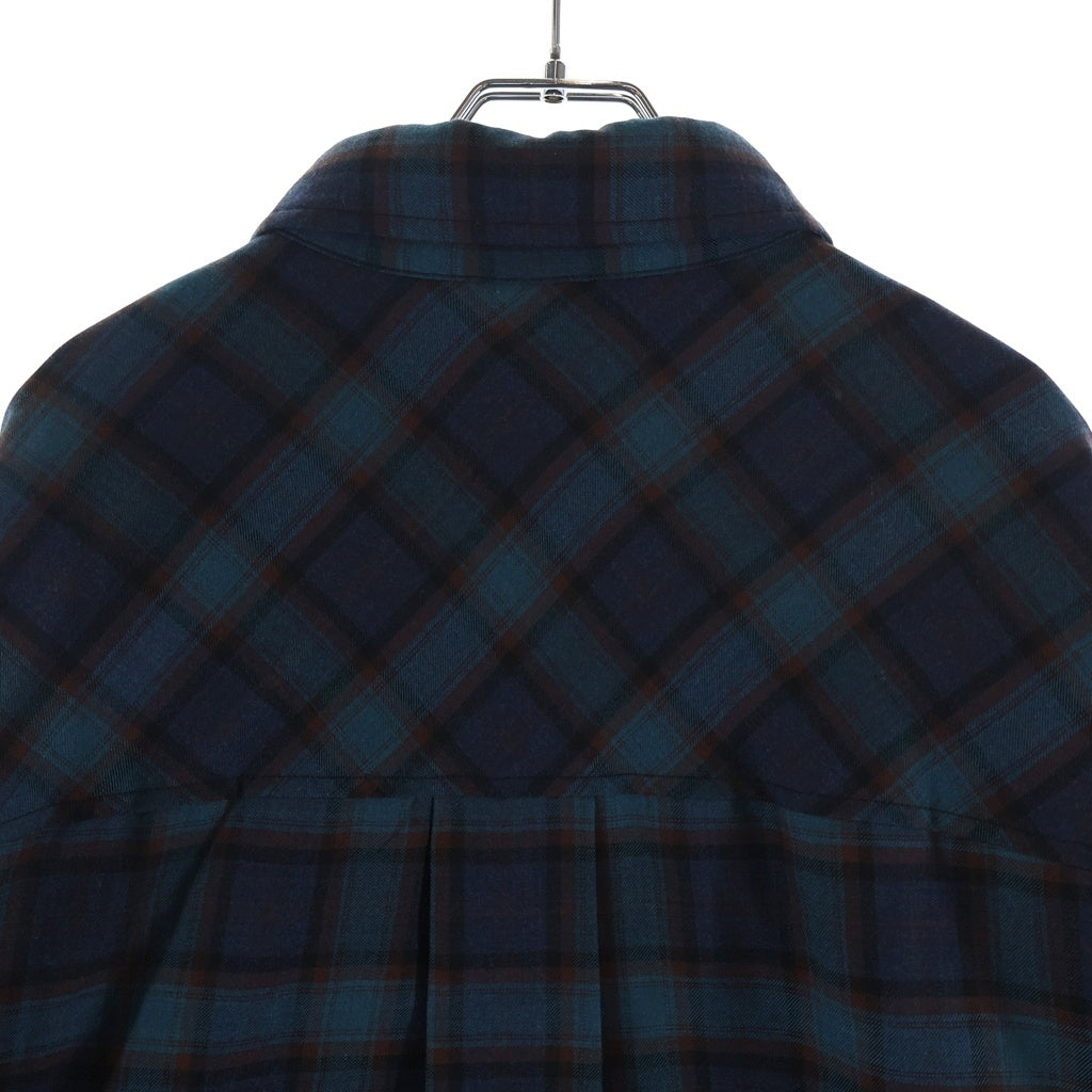 FACETASM(ファセッタズム) 21AW SUPER BIG CHECK SHIRT スーパービッグ チェックシャツ パデッドジャケット ブルー CSW-SH-U01