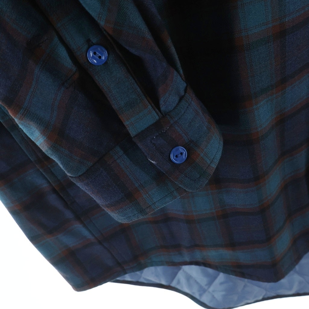 FACETASM(ファセッタズム) 21AW SUPER BIG CHECK SHIRT スーパービッグ チェックシャツ パデッドジャケット ブルー CSW-SH-U01
