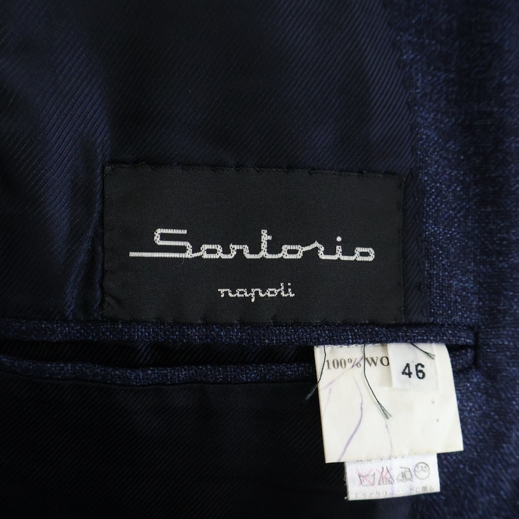 NO BRAND(ノーブランド) SARTORIO サルトリオ イタリア製 ウール サイドベンツ 段返し3B テーラードジャケット ネイビー