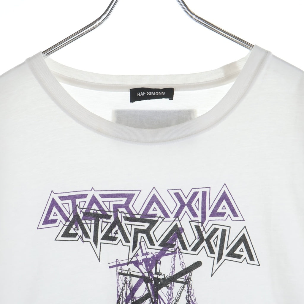 RAF SIMONS(ラフシモンズ) 21AW ATARAXIA BIG FIT TEE アタラクシア フロントプリント オーバーサイズ クルーネック コットン 半袖Tシャツ カットソー ホワイト 212 M120 19001-0010