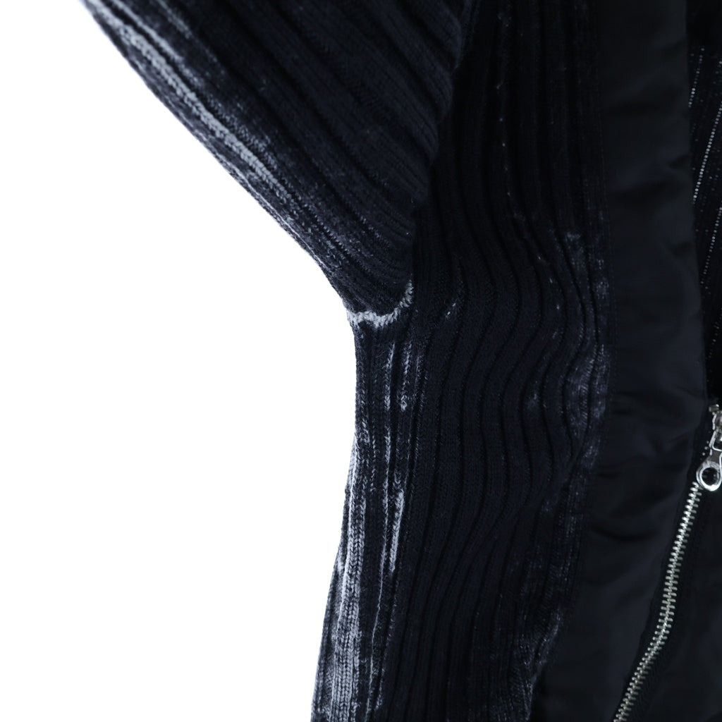 DIESEL(ディーゼル) M-ASERA KNITWEAR CARDIGANS エムアセラ ジップアップ ナイロン切り替え ウール ニット カーディガン レディース ブラック A14927 0JHAY