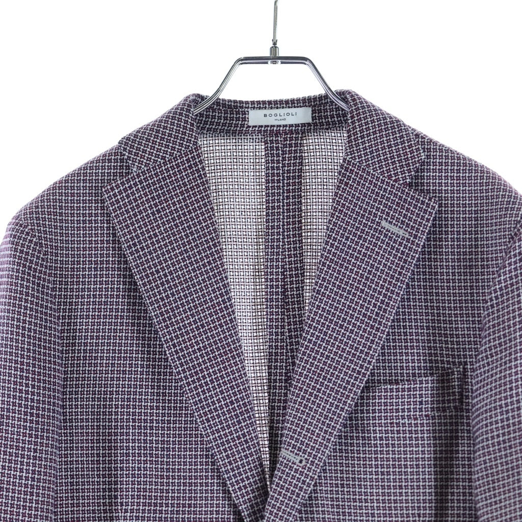 BOGLIOLI(ボリオリ) チェックジャガード テーラードジャケット レッド N2902E / 50 K JACKET