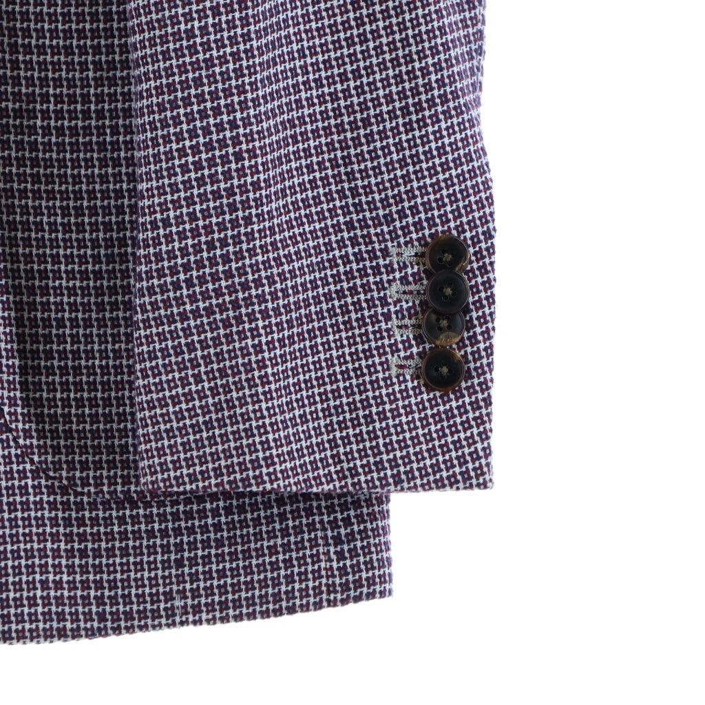 BOGLIOLI(ボリオリ) チェックジャガード テーラードジャケット レッド N2902E / 50 K JACKET
