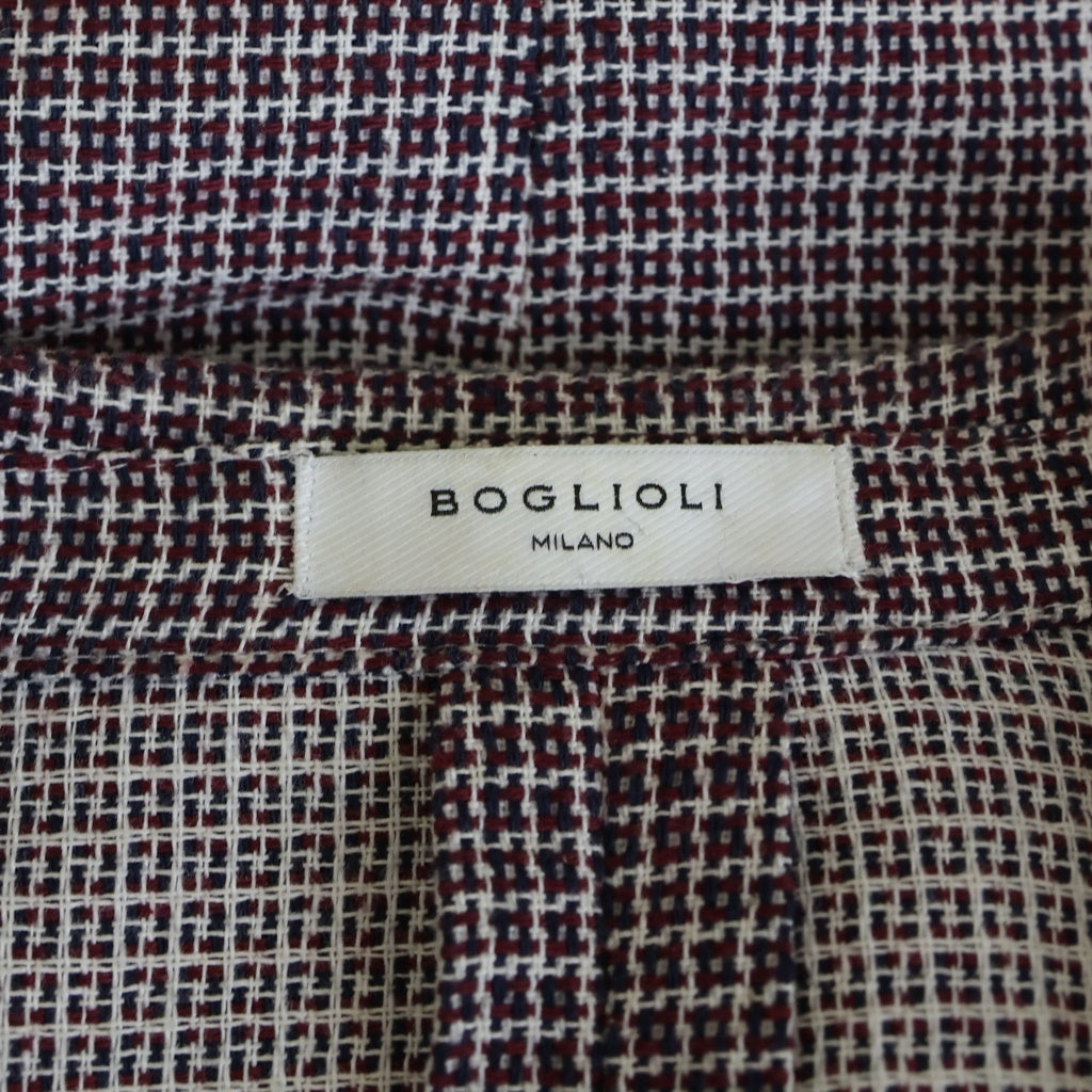 BOGLIOLI(ボリオリ) チェックジャガード テーラードジャケット レッド N2902E / 50 K JACKET