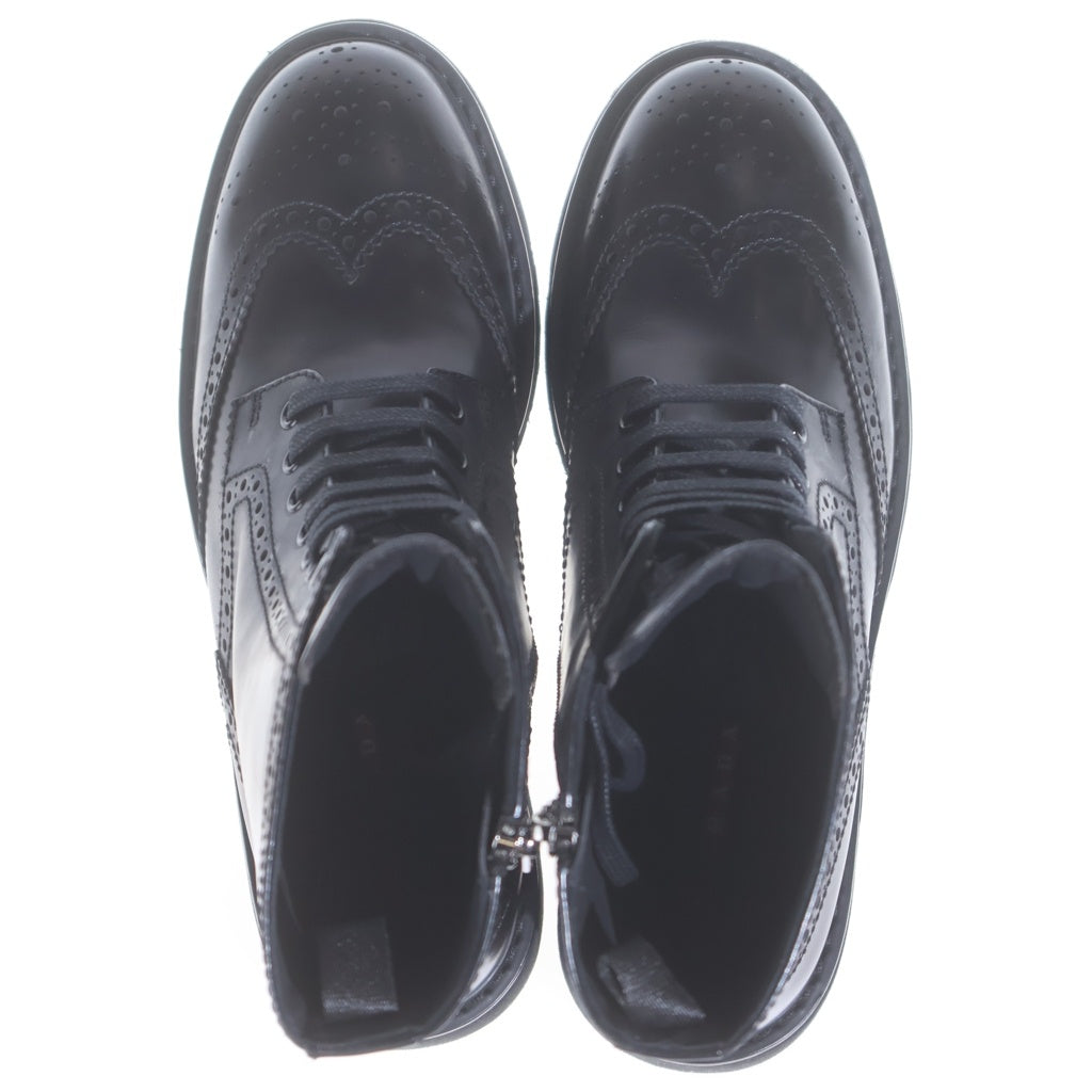 PRADA プラダ プラダスポーツ レザーサイドジップブーツ 黒 37 PRADA