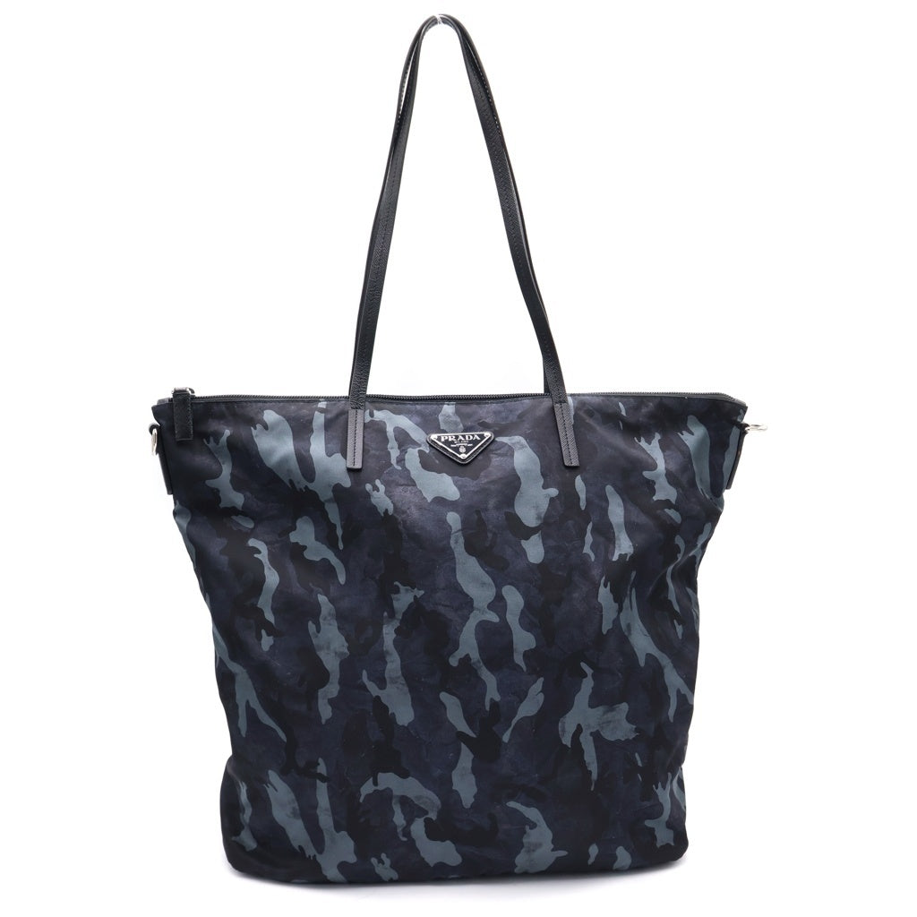 PRADA(プラダ) カモフラージュ ナイロン 2WAY トートバッグ ショルダーバッグ ネイビー 1BG189 レディース