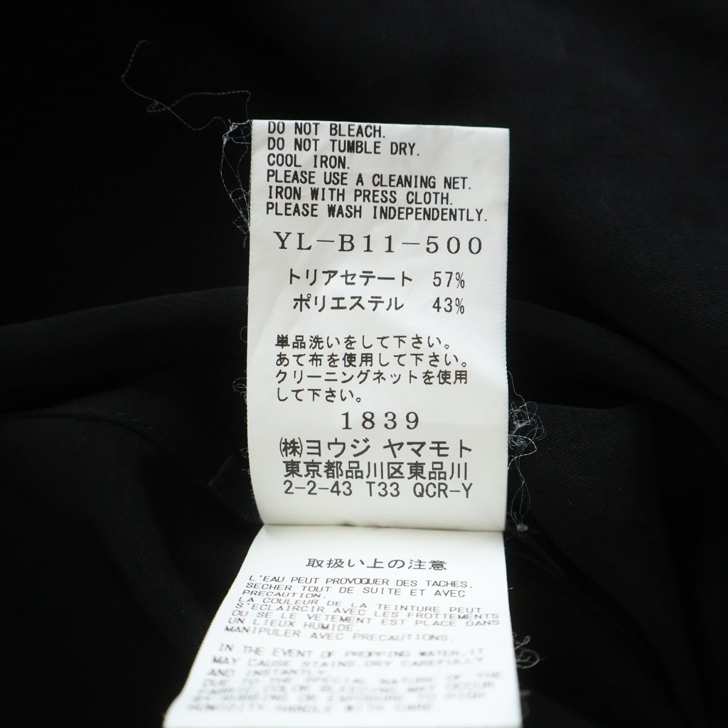Y's(ワイズ) 25AW TA/PE CREPE DE CHINE ASYMMETRIC BLOUSE テープ クレープ デ シャイン アシメトリック ブラウス 長袖シャツ レディース ブラック YL-B11-500