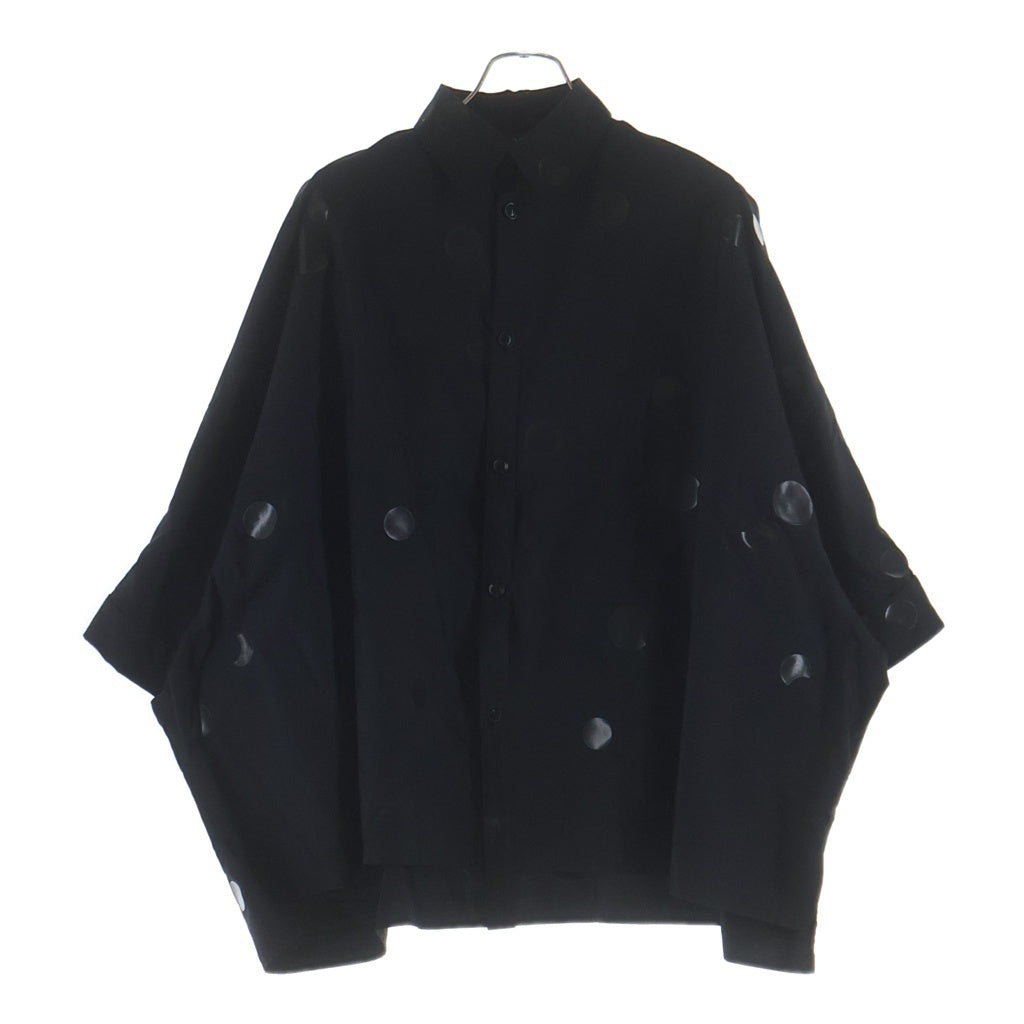 Y's(ワイズ) 100/2 BROAD DOT PIGMENT PRINT BLOUSE ブロード ドット ピグメント プリント ブラウス 半袖シャツ レディース ブラック YQ-B05-025