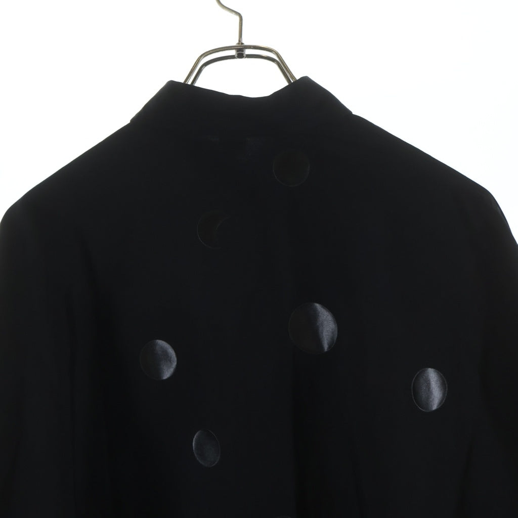 Y's(ワイズ) 100/2 BROAD DOT PIGMENT PRINT BLOUSE ブロード ドット ピグメント プリント ブラウス 半袖シャツ レディース ブラック YQ-B05-025