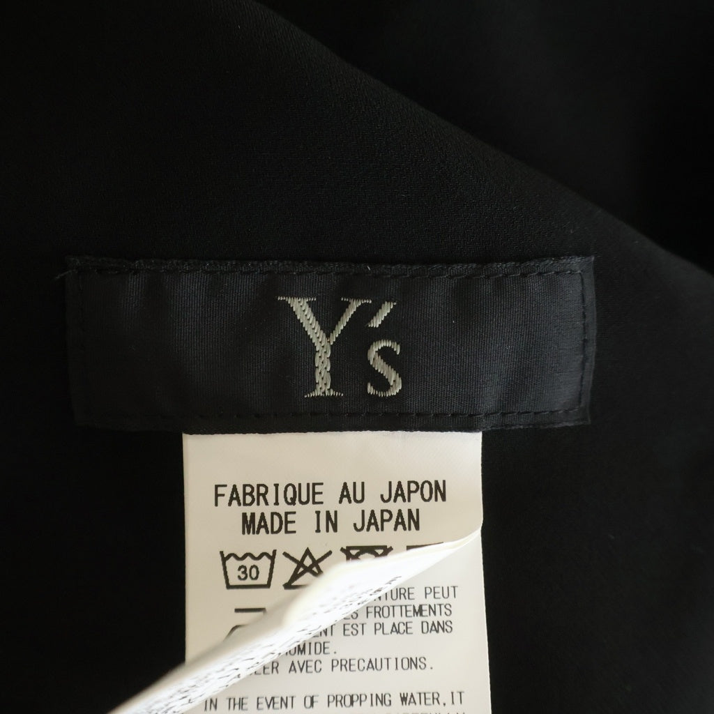 Y's(ワイズ) TA/PE GEORGETTE SHIRT DRESS テープ ジョーゼット 半袖ドレスシャツ レディース ブラック YK-D11-502