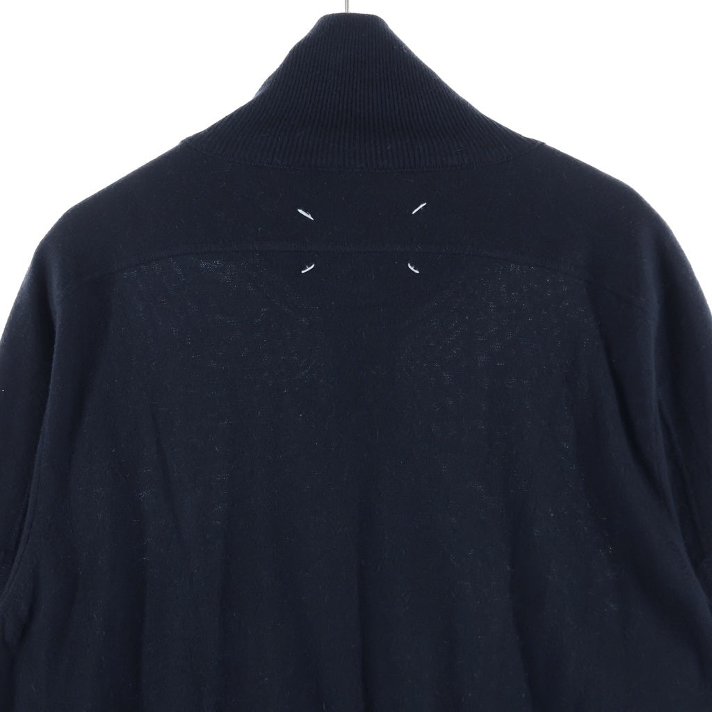 Maison Martin Margiela(メゾンマルタンマルジェラ) カシミヤ混 四つタグ ハイネック ジップアップニット セーター ブラック S30HA0779