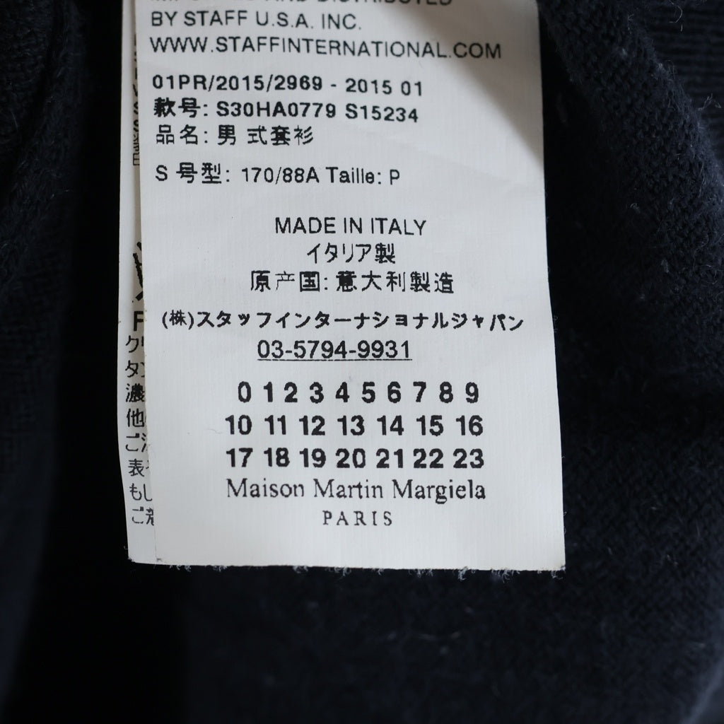 Maison Martin Margiela(メゾンマルタンマルジェラ) カシミヤ混 四つタグ ハイネック ジップアップニット セーター ブラック S30HA0779