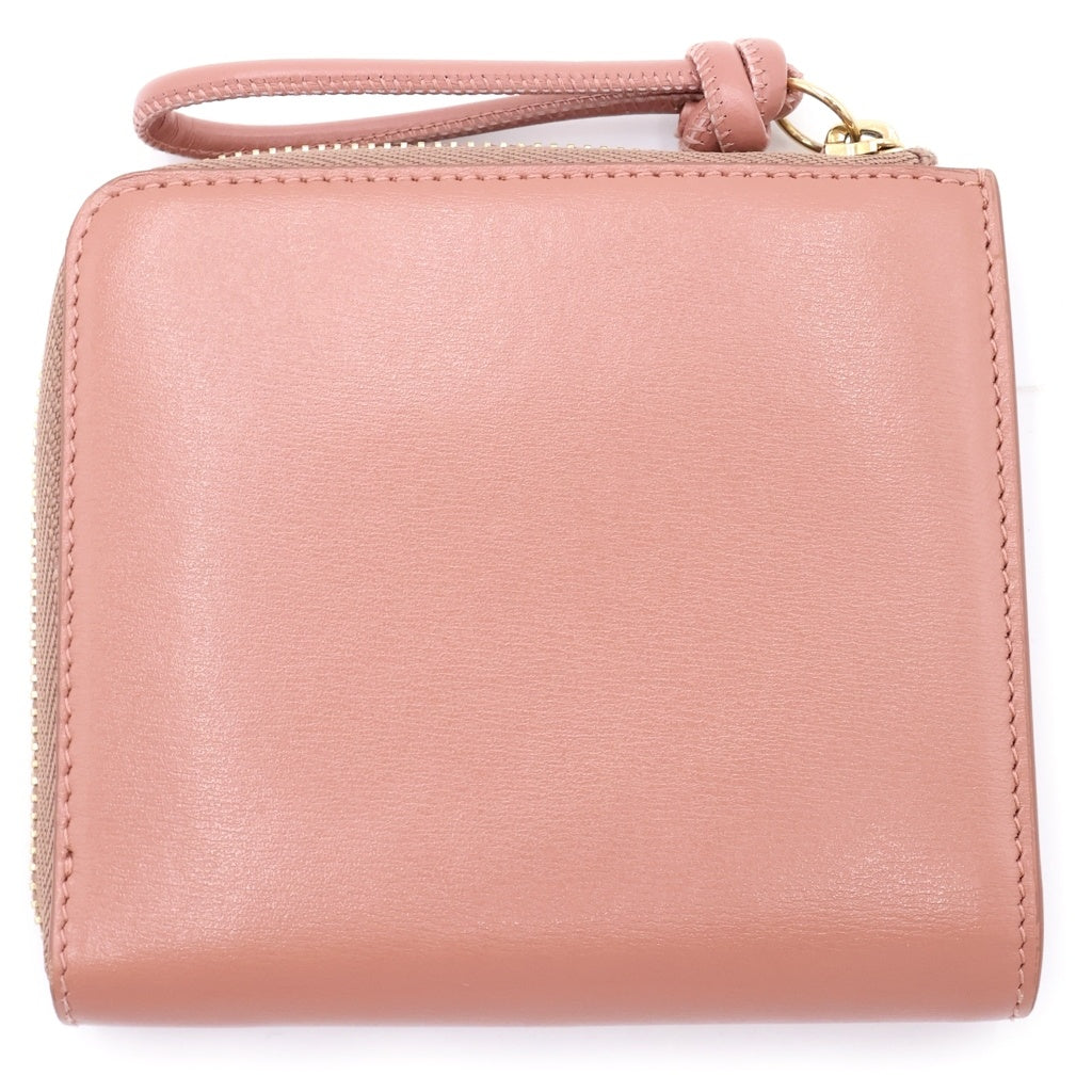 JIL SANDER(ジルサンダー) GIRO CREDIT CARD PURSE L字ジップ レザー クレジットカードパース ケース ピンク J07VL0004 レディース