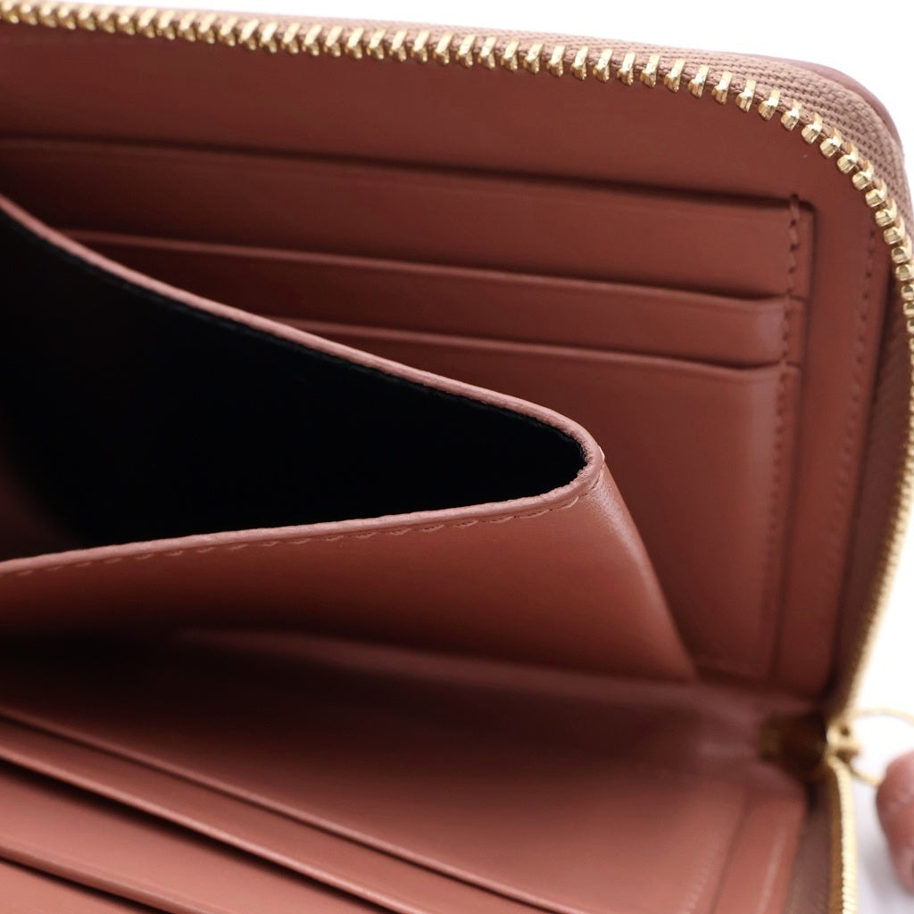 JIL SANDER(ジルサンダー) GIRO CREDIT CARD PURSE L字ジップ レザー クレジットカードパース ケース ピンク J07VL0004 レディース