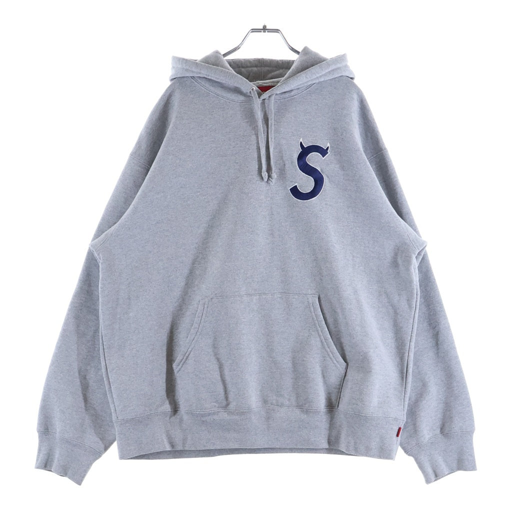 SUPREME(シュプリーム) 22AW S Logo Hooded Sweatshirt ロゴエンブロイダリー プルオーバースウェットフーディー パーカー グレー