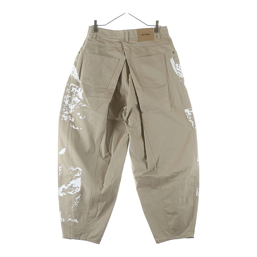 HED MAYNER(ヘドメイナー) 25AW COTTON TWILL PAINTED PANTS コットン ツイル ペインテッド ワイドパンツ ベージュ HMMB67030S