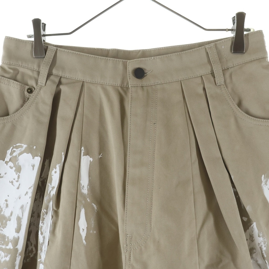 HED MAYNER(ヘドメイナー) 25AW COTTON TWILL PAINTED PANTS コットン ツイル ペインテッド ワイドパンツ ベージュ HMMB67030S